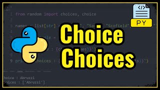 Choice, Choices Random Functions in Python