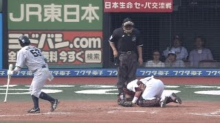 【プロ野球パ】嶋にアクシデント…打球直撃で途中交代 2015/06/13 E-D