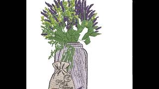 Sew simulator Provencal herbs embroidery design