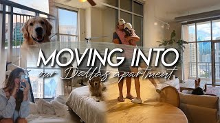MOVING VLOG | moving into our Dallas apartment, empty Dallas apartment tour, unpacking & organizing!