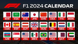 🏁FORMULA 1 2024 CALENDAR | F1 2024 FULL SCHEDULE