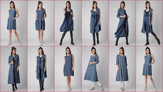 Indigo Dabu printed Cotton Dress/Kurta |Fashion Fiesta