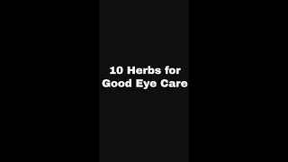 10 Herbs for Good Eye Care