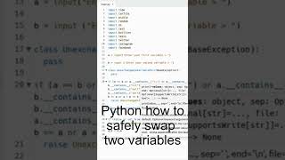 Python how to safely swap two variables #shorts #programming #python #coding #tutorial #tutorials