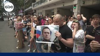 Demonstrators across Russia hold rallies in memory of Navalny