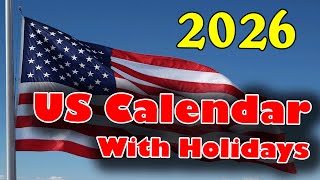 2026 Calendar with Holidays | Calendar 2026 | US Calendar 2026 | United States 2026 Calendar | 2026