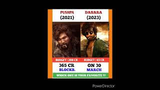 Pushpa Vs Dasara Movie Comparison || BoxOffice Cecollection #shorts #pushpa #dasara #nani #alluarjun