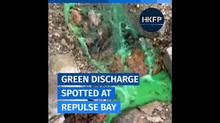 Green liquid discharged into the sea at Repulse Bay, Hong Kong Island