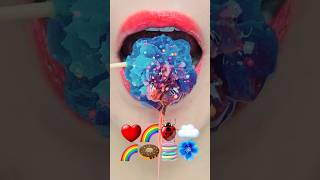 ASMR COLOURFUL EMOJI FOOD kohakuto mukbang eating sounds #shorts