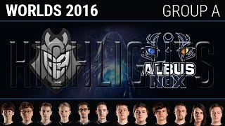 G2 Esports vs Albus NoX Luna, Highlights, S6 World Championship 2016 Week 2 Group A Day 5, G2 vs ANX