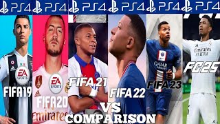 EA FC 25 Vs FIFA 19, FIFA 20. FIFA 21, FIFA 22 Vs FIFA 23