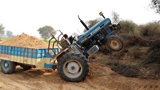 Ford 3630 Full loaded trolley pulling very hardly