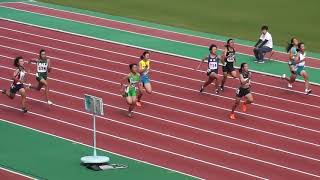 兵庫県中学校陸上新人大会　１年女子１００M予選５組　２０１９年９月２９日　ユニバー記念競技場　関西学院中学部　仲埜心葉