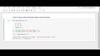 Day 46: Python Program to Swap Two Numbers Without Using The Third Variable