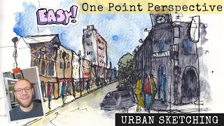 Urban Sketching in One Point Perspective - Made Unbelievably Easy - Step by Step for Beginners