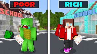 Rich School vs Poor School - Maizen JJ vs Mikey - Sad Story in Minecraft