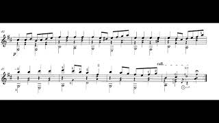 Heitor Villa-lobos - Gavotta Choro for Guitar (Score video)