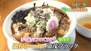 なじラテ。7月29日（土）ひる12時10分「麦島 侑の手を握っていいですか？」加茂市　【濃厚ラーメン　加茂ブラック】