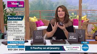 Colleen Lopez Diamond Initial and Quartz Adjustable Slid...