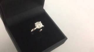 2.20 CARAT SOLITAIRE DIAMOND RING ROUND F 14 KARAT WHITE GOLD 4 PRONGS CERTIFIED