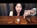 sticky and chewy dessert🥮 korean yakgwa cookies asmr mukbang financier breadㅣno talking