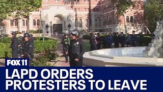 USC demonstration: LAPD prepared to arrest protesters