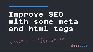 Meta tags and Head tags you can use to improve the SEO of your web applications