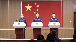 GLOBALink | Taikonauts of China's Shenzhou-15 mission meet press