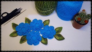 Flores de Crochê com Folhas: Tutorial Completo e Fácil!