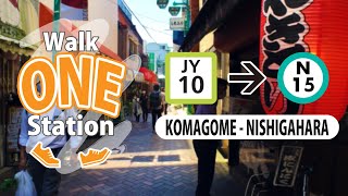 Walk ONE Station in Tokyo (Komagome to Nishigahara)