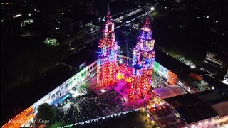 Serampore Twin Tower Night Life Lighting|| Serampore Durga Puja 2022|| Twin Tower Pandal Lighting