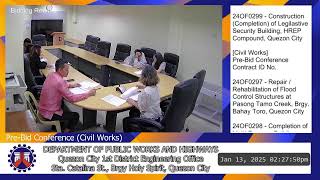 Procurement Livestream for DPWH Quezon City 1st DEO on January 13, 2025