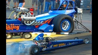 Nitro Injected Nostalgia Dragster vs New School Dragster