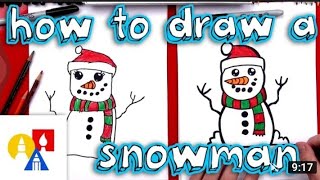 How To Draw Snowman | Easy Drawing Tutorial | Snowman Drawing Easy | Christmas Drawing