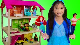 Wendy Pretend Play w/ Princess Ariel Doll Bedroom Playhouse & Furniture Toys