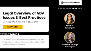 Legal Overview of ADA Issues \u0026 Best Practices | California MBA's Legal Issues Committee