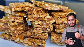 Peanut Chikki Recipe - Moong Phali Chikki - Peanut Bars for Winters