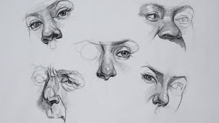 Nose Anatomy and Eye Drawing Techniques from My Old Art School Notebook