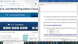 World Population & Migration WebQuest Directions