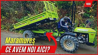 Motocultor cu tracțiune 4x4 și diferențial. Ansamblu cu remorca basculabila hidraulic, Grilo .