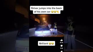 Eager to please, he jumps in the back of his own car 😂#police #comedy #viral