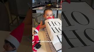 I made an Elf on the Shelf costume for my 3-year-old and her reaction was the cutest thing 🥰