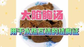 中医中药知识普及-大陷胸汤，用于水热互结的结胸证，表现有心下硬痛，便秘等