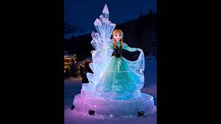 The ice sculpture of Elsa is so beautiful! ❄️