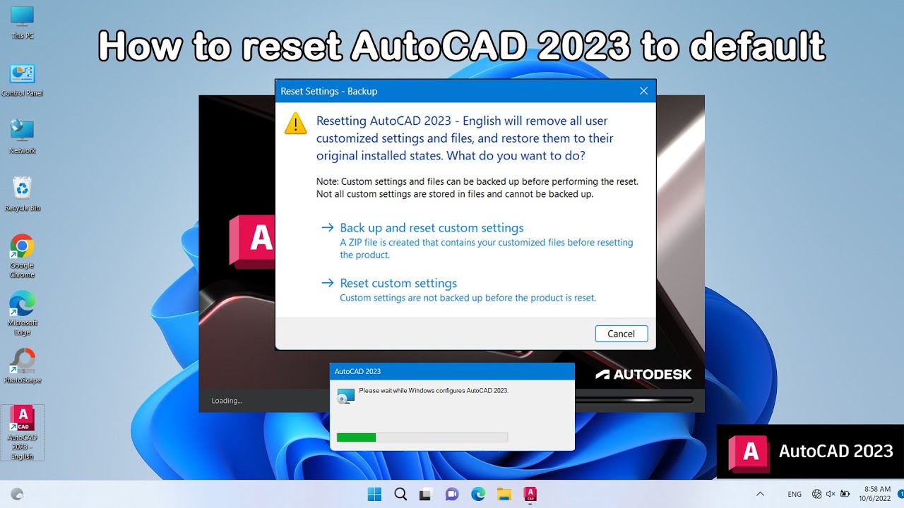 AutoCAD 2023 Tips & Tricks EP.1 - How To Reset AutoCAD 2023 To Default ...