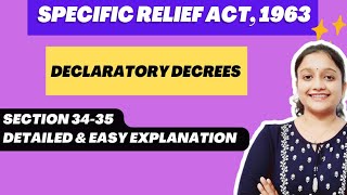 Section 34-35, Specific Relief Act, 1963 | Declaratory Decrees | Judiciary