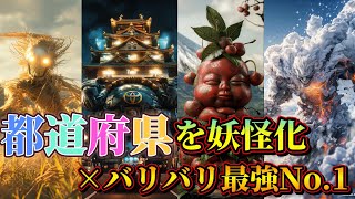 [一気見][総集編]AIで都道府県を妖怪化してみた! x バリバリ最強No.1(地獄先生ぬ～べ～ Opening/Transforming prefectures into yokai.