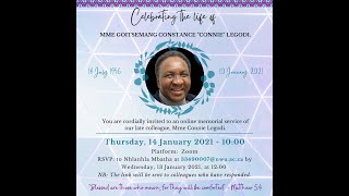 Mme Goitsemang Constance "Connie" Legodi Memorial Service