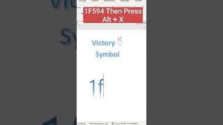Insert Victory Symbol✌️ #word #msword #shortsvideo #shorts #tricks #symbol #eleganceacademy #victory