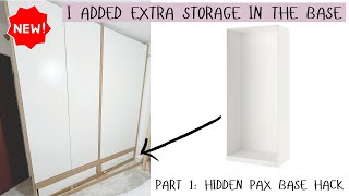 DIY IKEA PAX Wardrobe / Closet Hack Part 1: The Hidden Base Storage Everyone Needs to Try!